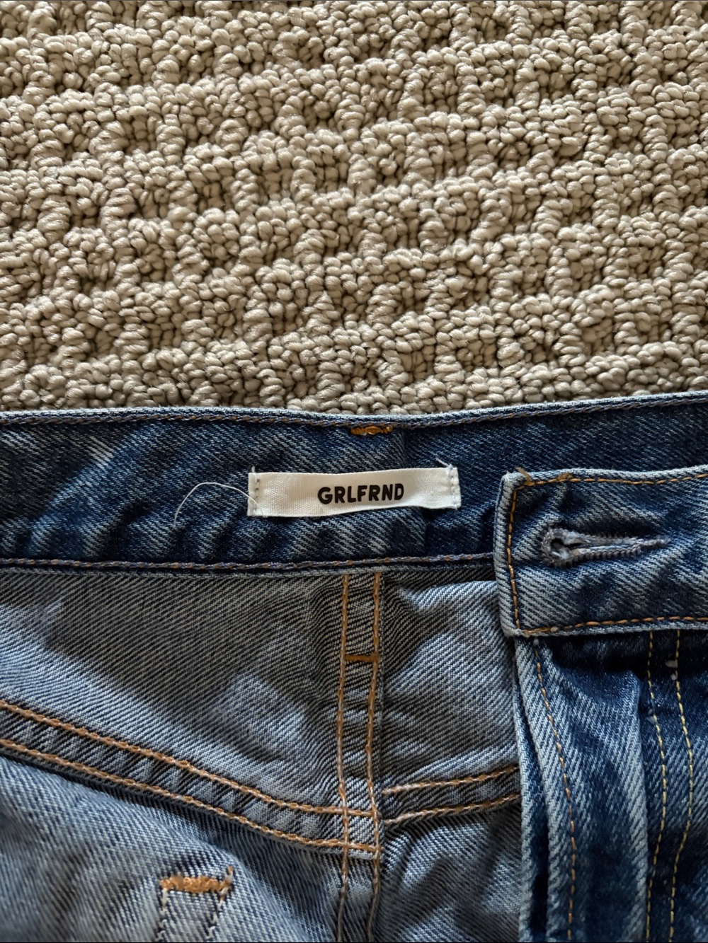GRLFRND Distressed Dark Blue Boyfriend Jeans - Picture 2 of 3